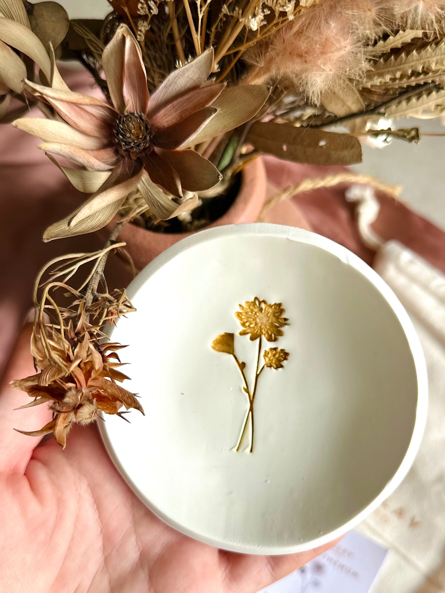 November - Chrysanthemum Birth Flower Trinket Tray