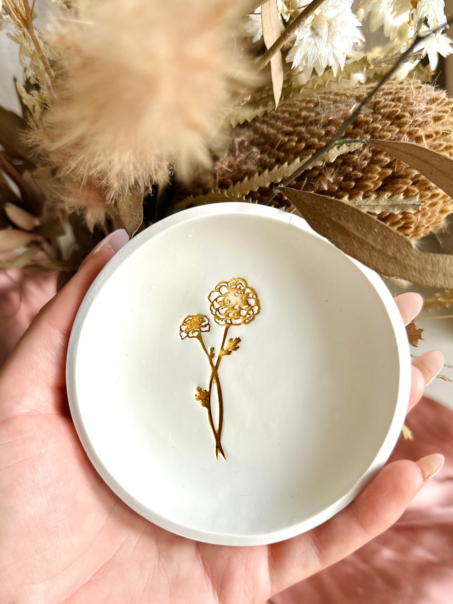 October - Marigold Birth Flower Trinket Tray